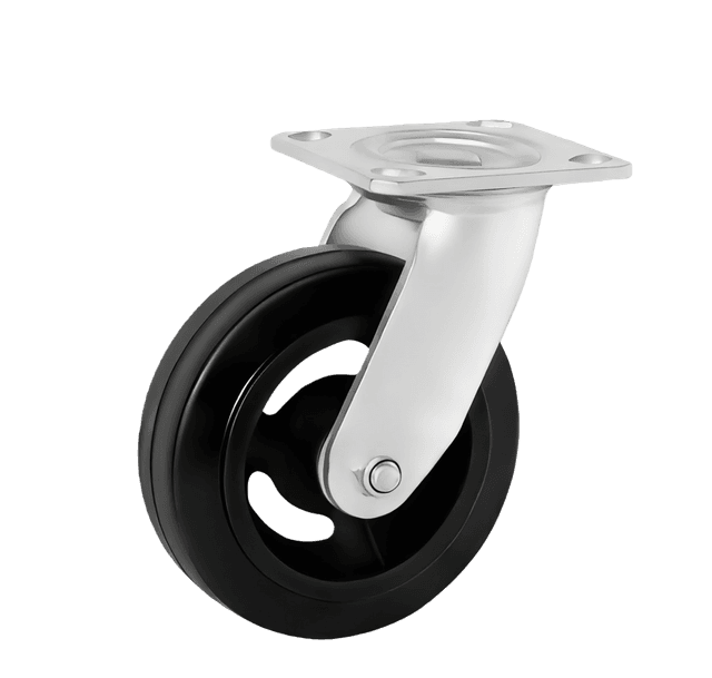Heavy Duty Moulded Rubber Castor — 4" Swivel