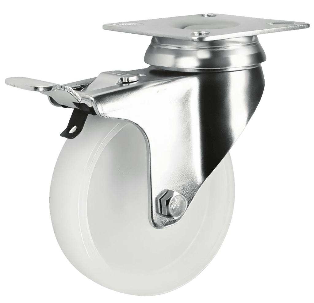 Light Duty PP Castor — 8" Top Brake