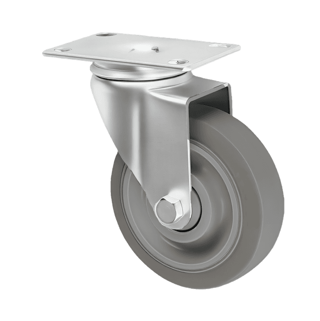 Medium Duty Rubber Castor Wheel — 3" Swivel