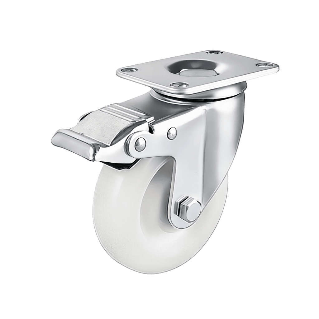 Medium Duty PP Castor Wheel — 4" Top Brake